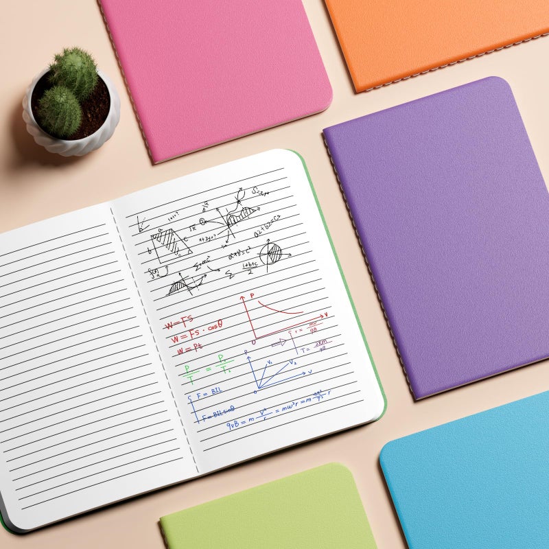 XYark 12 PCS Colorful Notebook Journals Bulk, Lined Paper, College Ruled, 60 Pages, 5.5"x8.3", A5 Size, Travel Journal Set for Travelers, Students and Office, Writing Diary Subject Notebooks Planner - Image 3